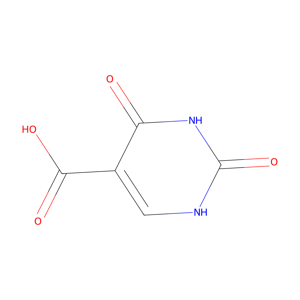 1,2,3,4-Tetrahydro-2,4-dioxo-5-pyrimidinecarboxylic acid molecular structure, CAS 23945-44-0