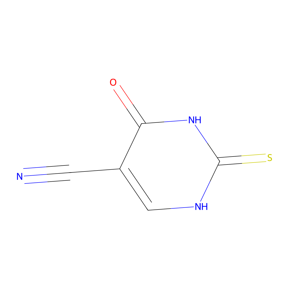 4-Hydroxy-2-sulfanylpyrimidine-5-carbonitrile molecular structure, CAS 23945-49-5