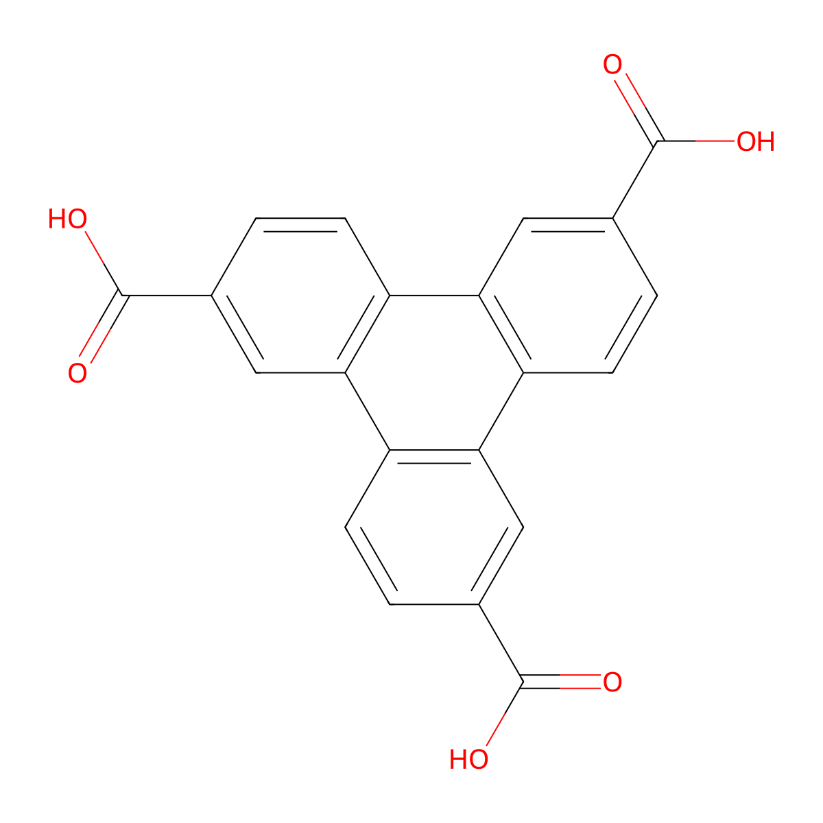Triphenylene-2,6,10-tricarboxylic acid molecular structure, CAS 239455-23-3