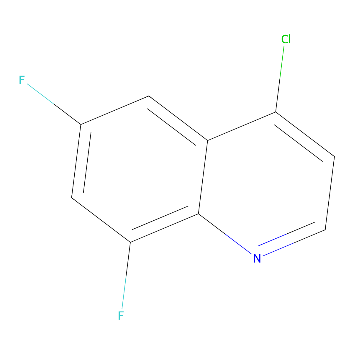 4-Chloro-6,8-difluoroquinoline molecular structure, CAS 239463-89-9