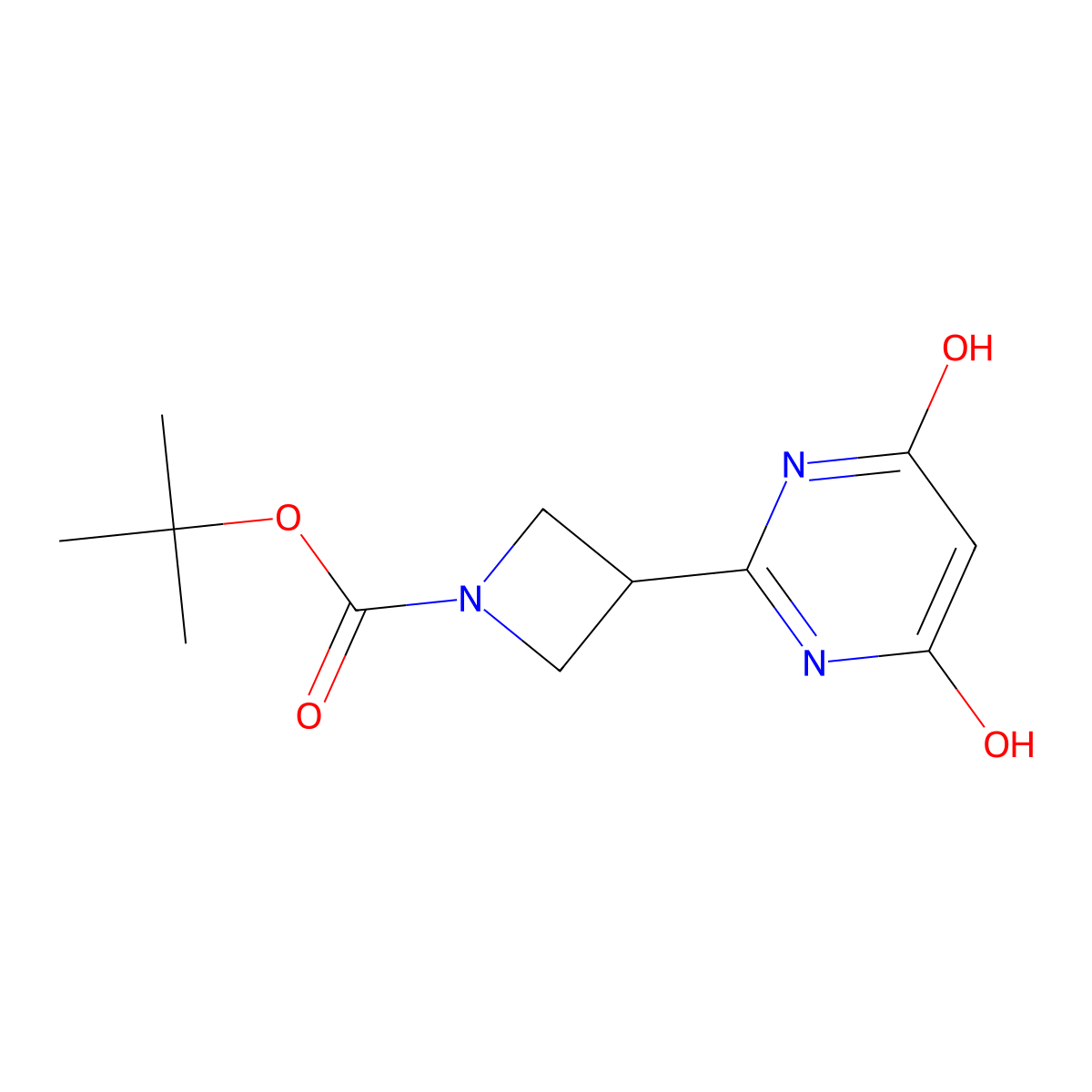 Tert-butyl 3-(4,6-dihydroxypyrimidin-2-yl)azetidine-1-carboxylate molecular structure, CAS 2394719-49-2