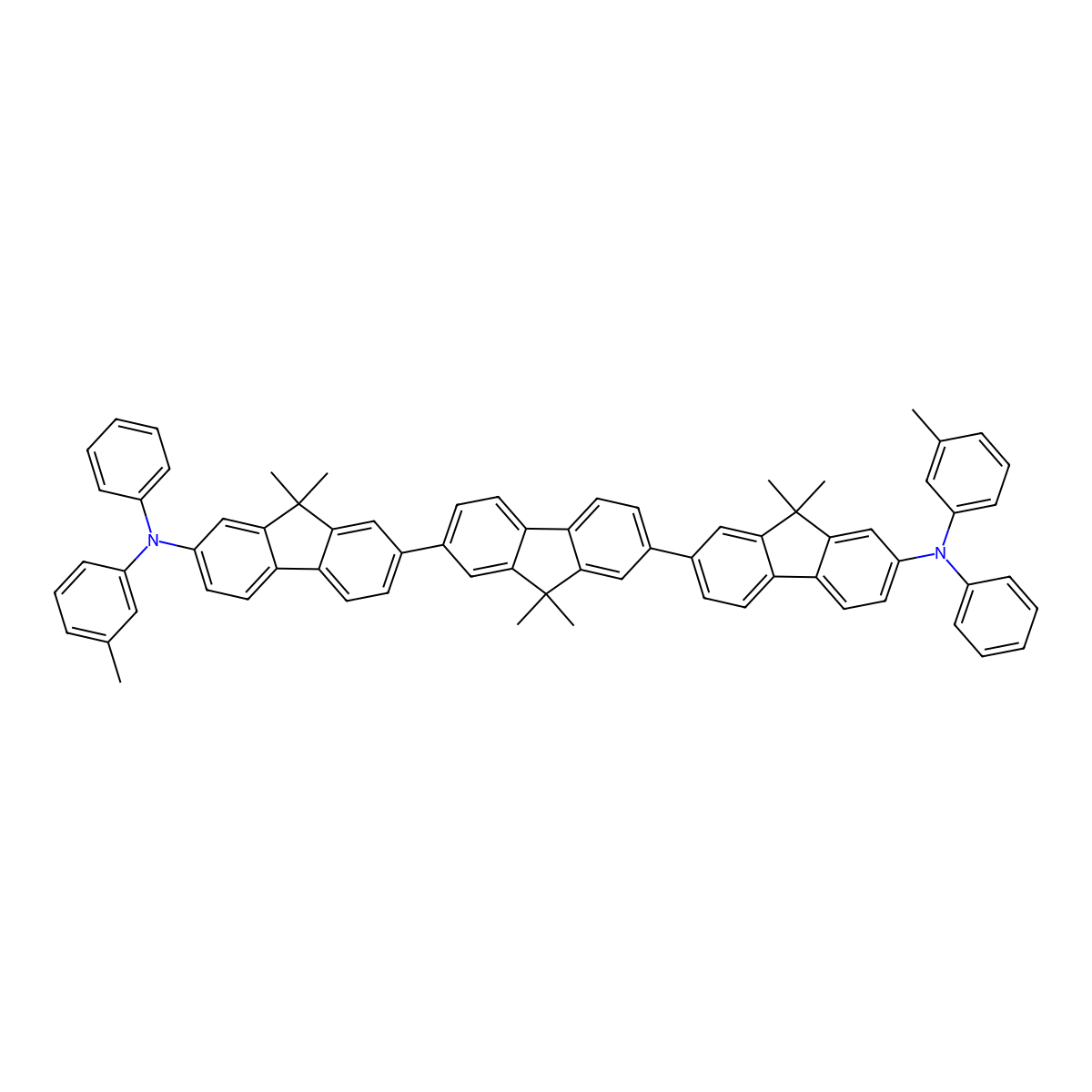 7-[7-[9,9-dimethyl-7-(N-(3-methylphenyl)anilino)fluoren-2-yl]-9,9-dimethylfluoren-2-yl]-9,9-dimethyl-N-(3-methylphenyl)-N-phenylfluoren-2-amine molecular structure, CAS 239476-24-5
