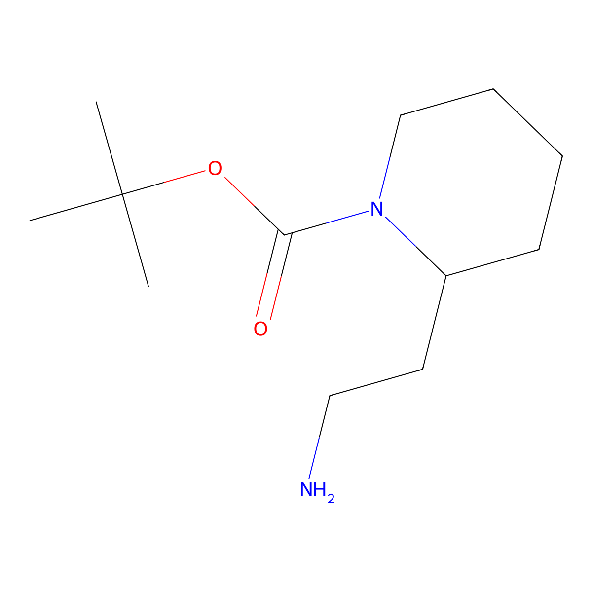 Tert-butyl 2-(2-aminoethyl)piperidine-1-carboxylate molecular structure, CAS 239482-98-5