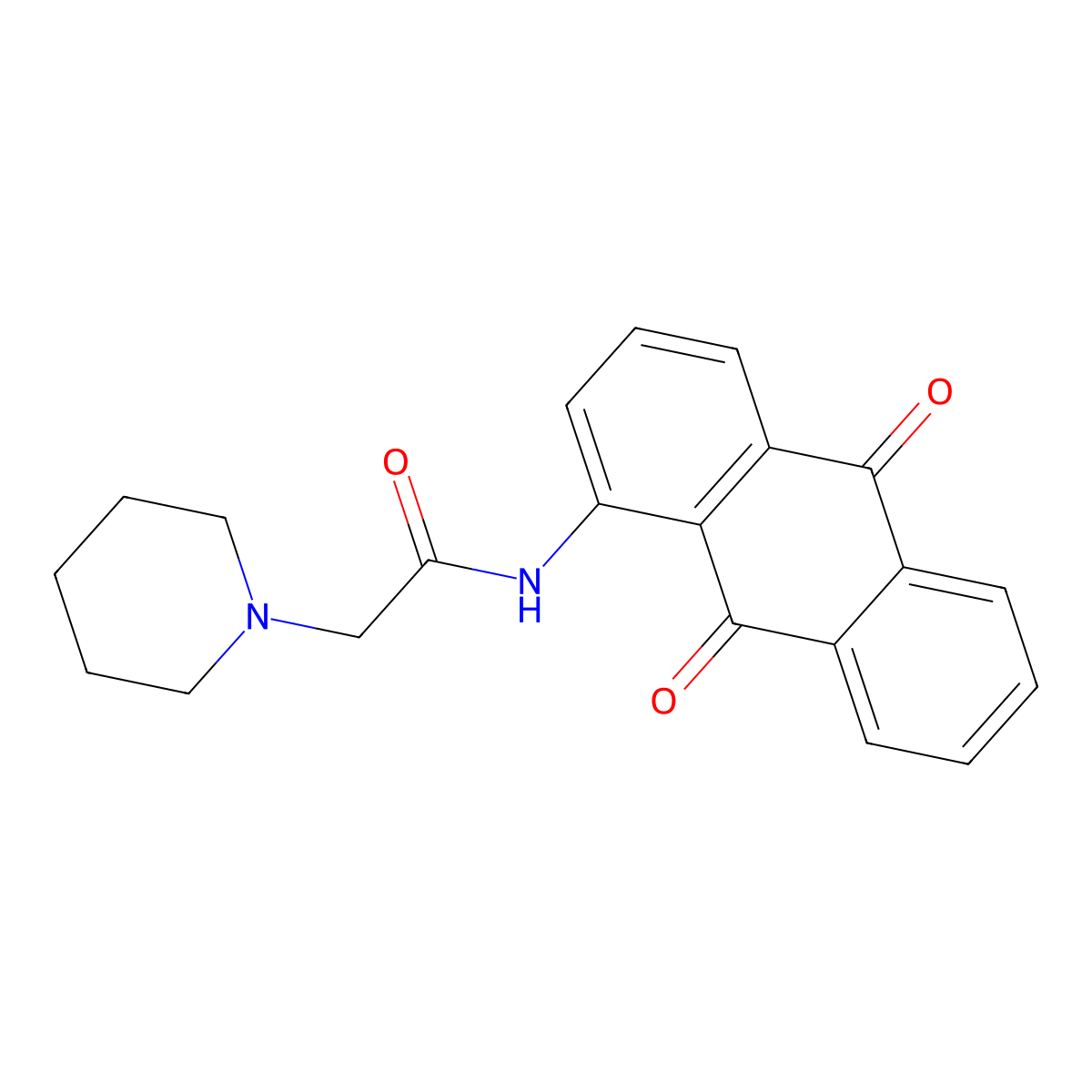 N-(9,10-dioxo-9,10-dihydroanthracen-1-yl)-2-(piperidin-1-yl)acetamide molecular structure, CAS 23949-18-0