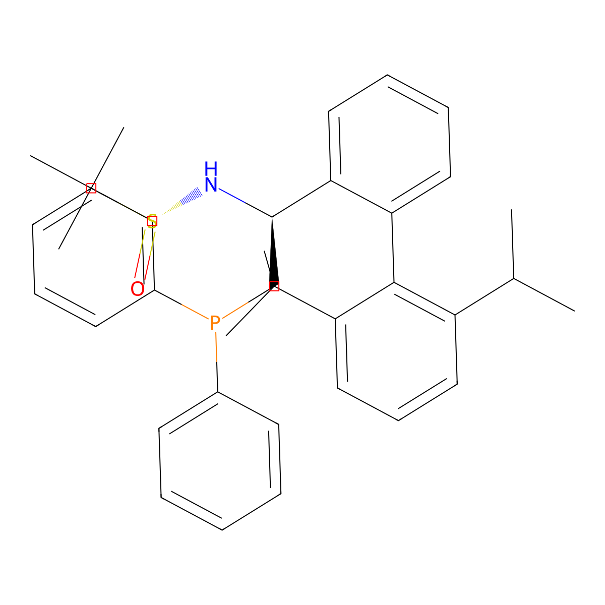 (R)-N-((S)-1-(2',6'-Diisopropyl-[1,1'-biphenyl]-2-yl)-2-(diphenylphosphanyl)ethyl)-2-methylpropane-2-sulfinamide molecular structure, CAS 2394923-85-2