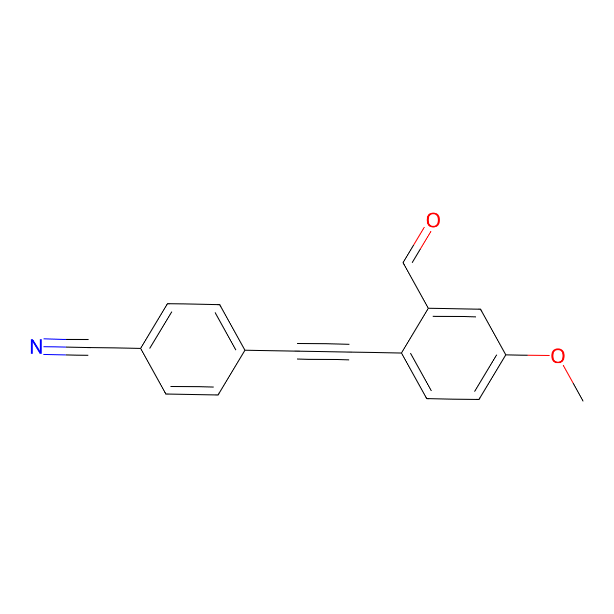 4-[2-(2-Formyl-4-methoxyphenyl)ethynyl]benzonitrile molecular structure, CAS 2394924-34-4