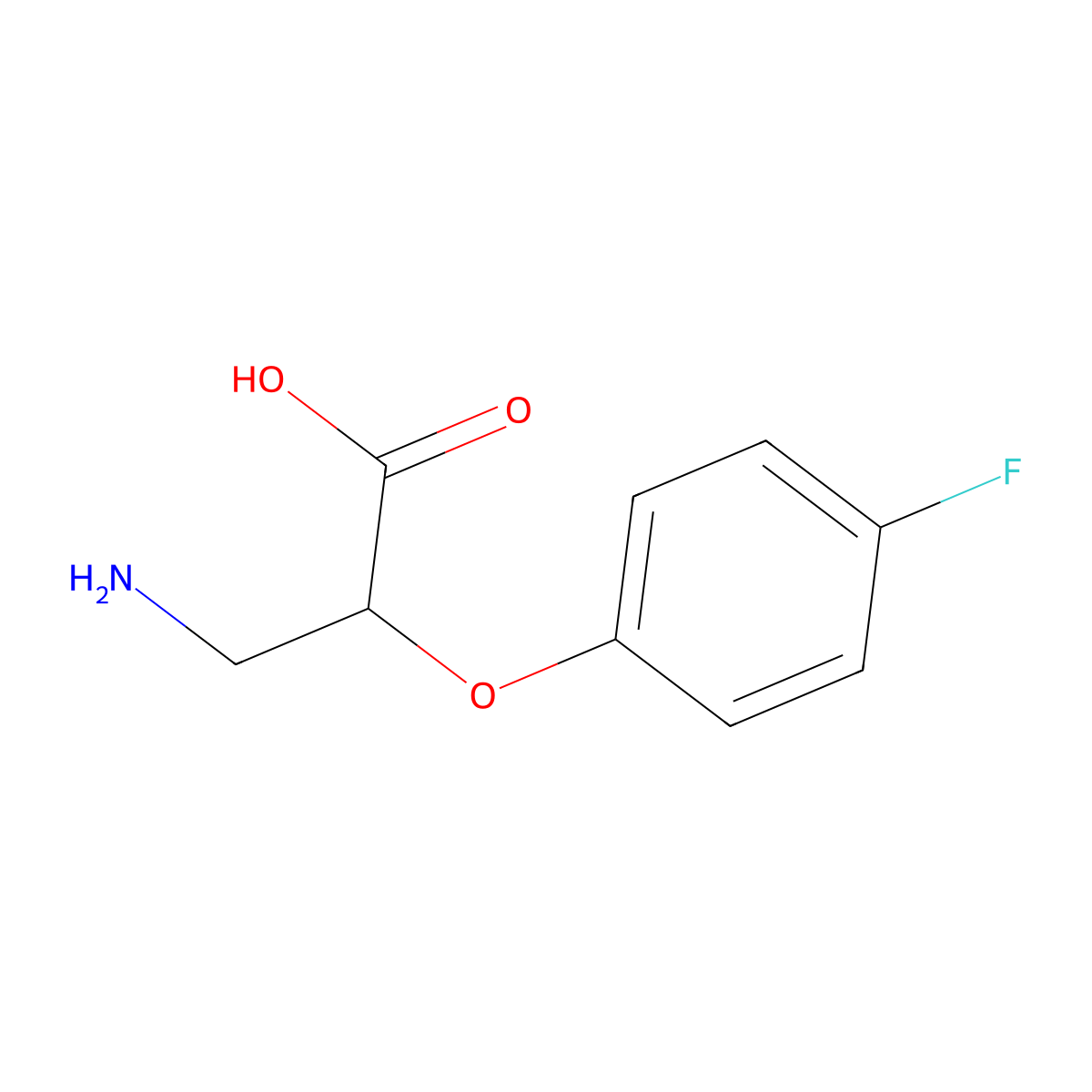 3-amino-2-(4-fluorophenoxy)propanoic Acid molecular structure, CAS 2395-33-7