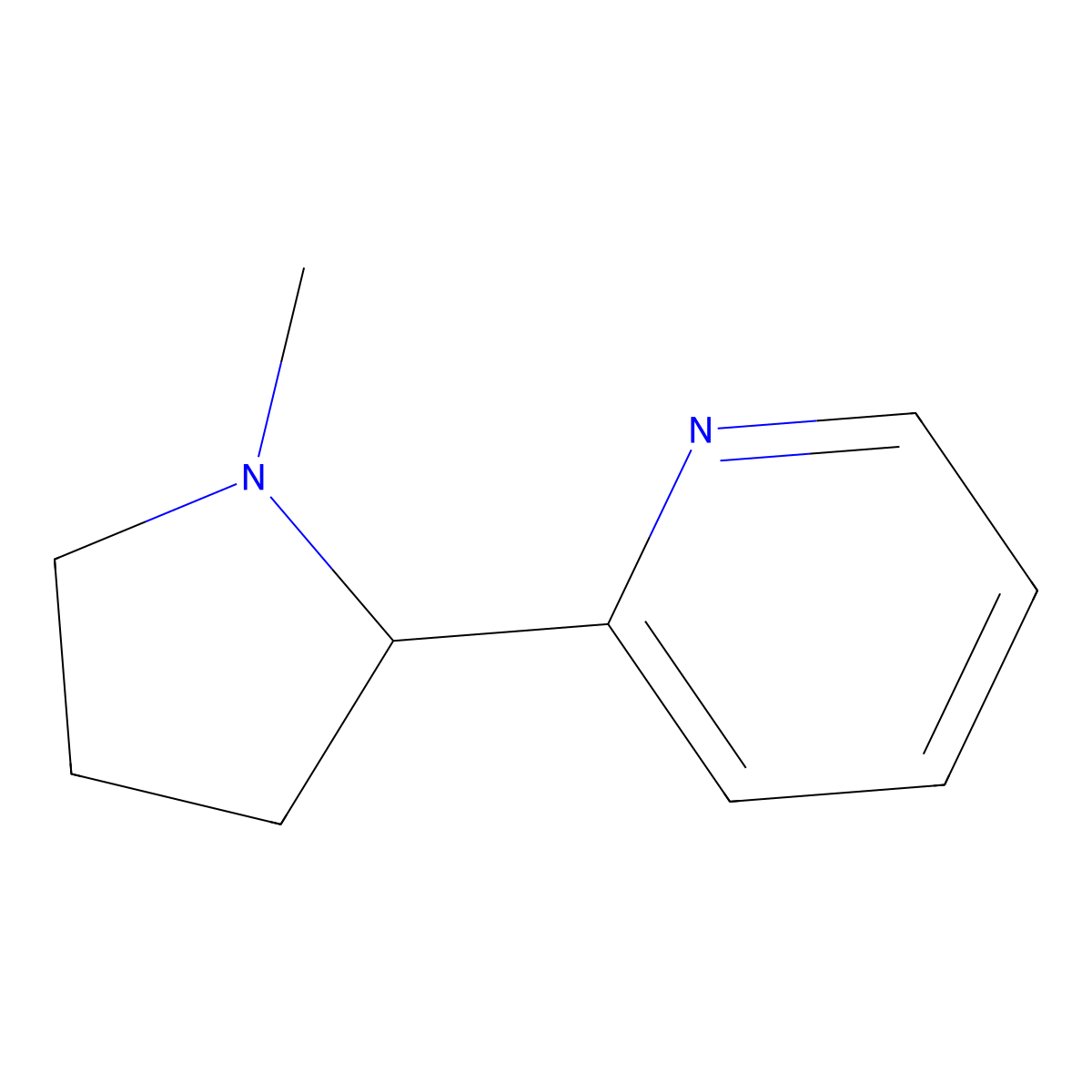 alpha-Nicotine molecular structure, CAS 23950-04-1