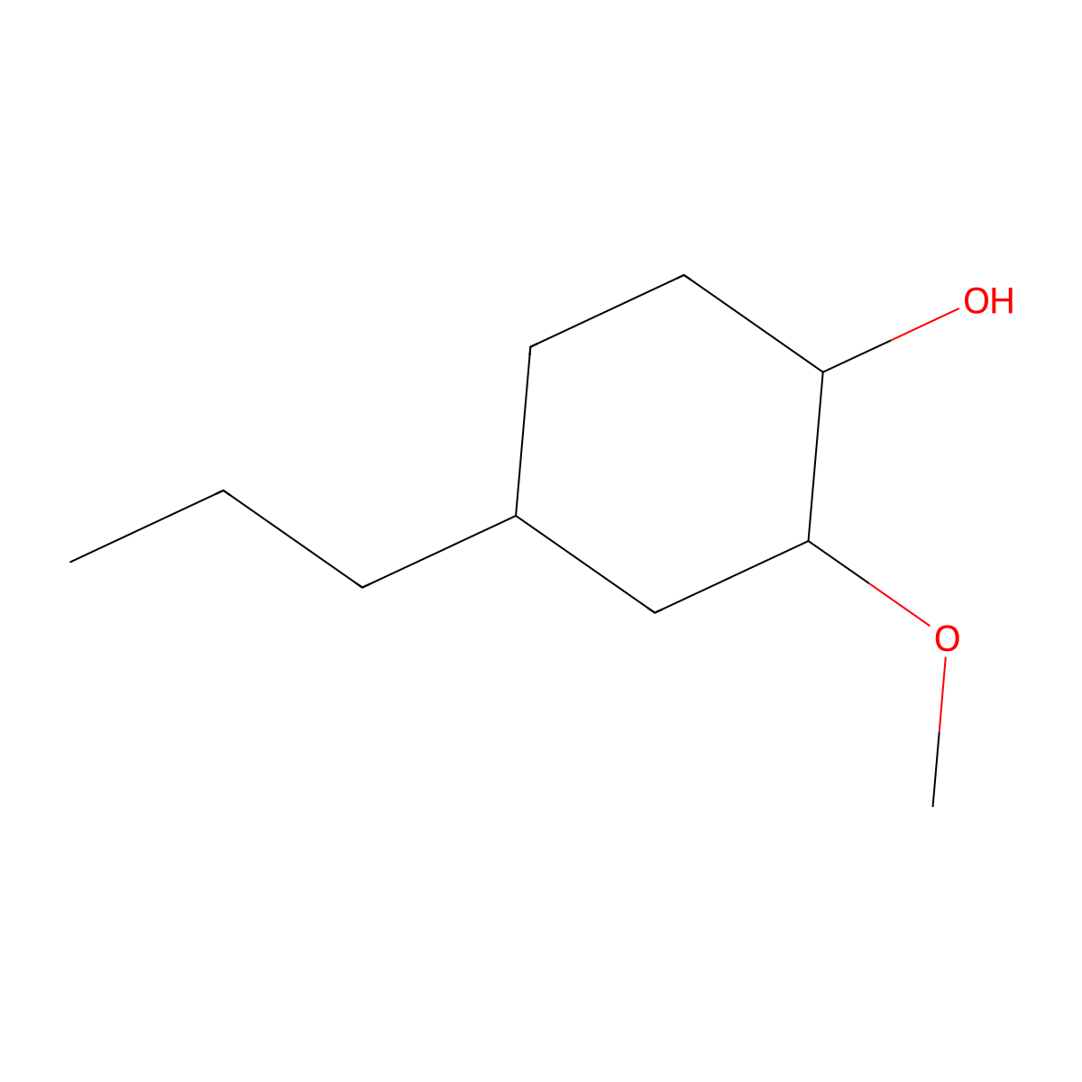 Cyclohexanol, 2-methoxy-4-propyl- molecular structure, CAS 23950-98-3