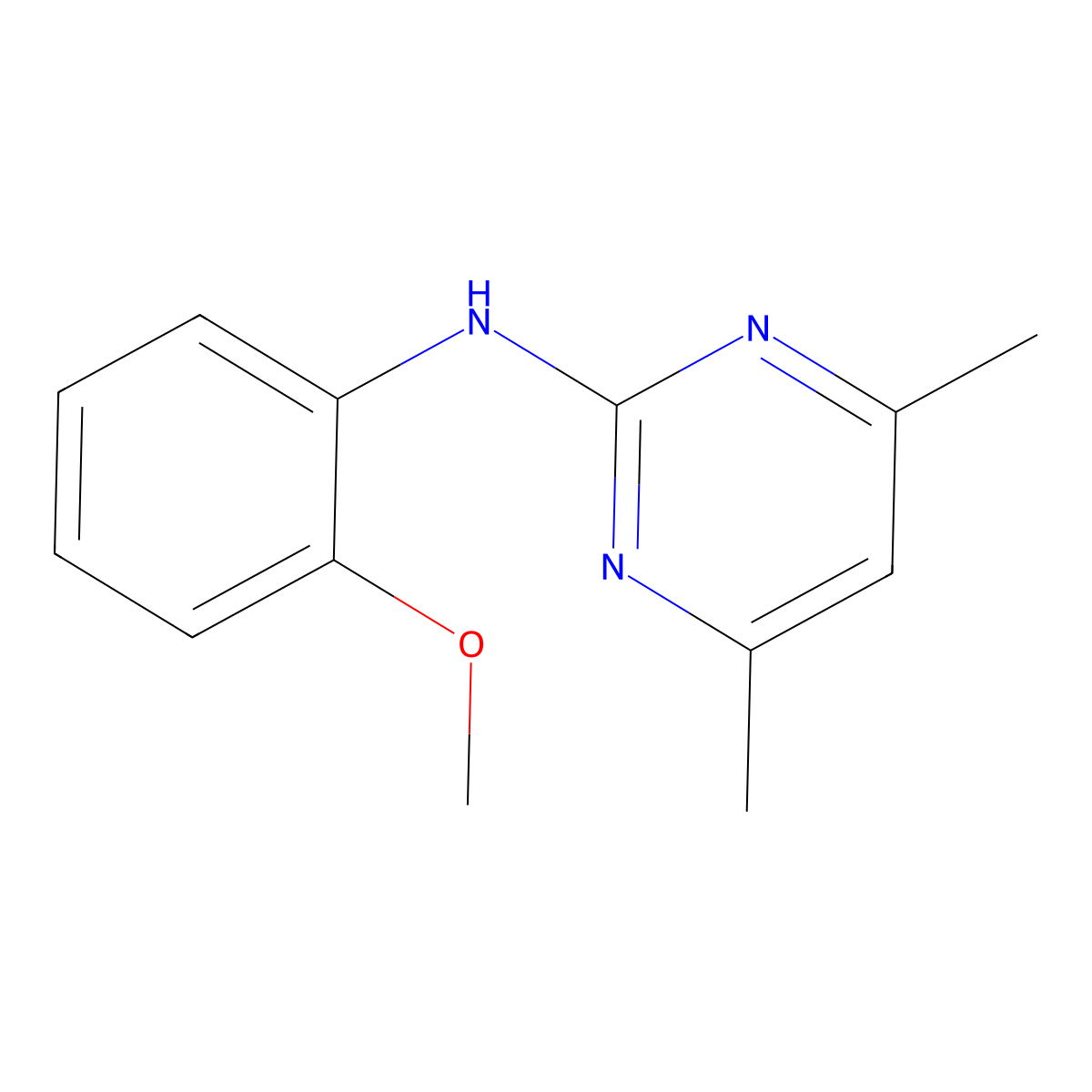 N-(2-methoxyphenyl)-4,6-dimethylpyrimidin-2-amine molecular structure, CAS 23951-84-0