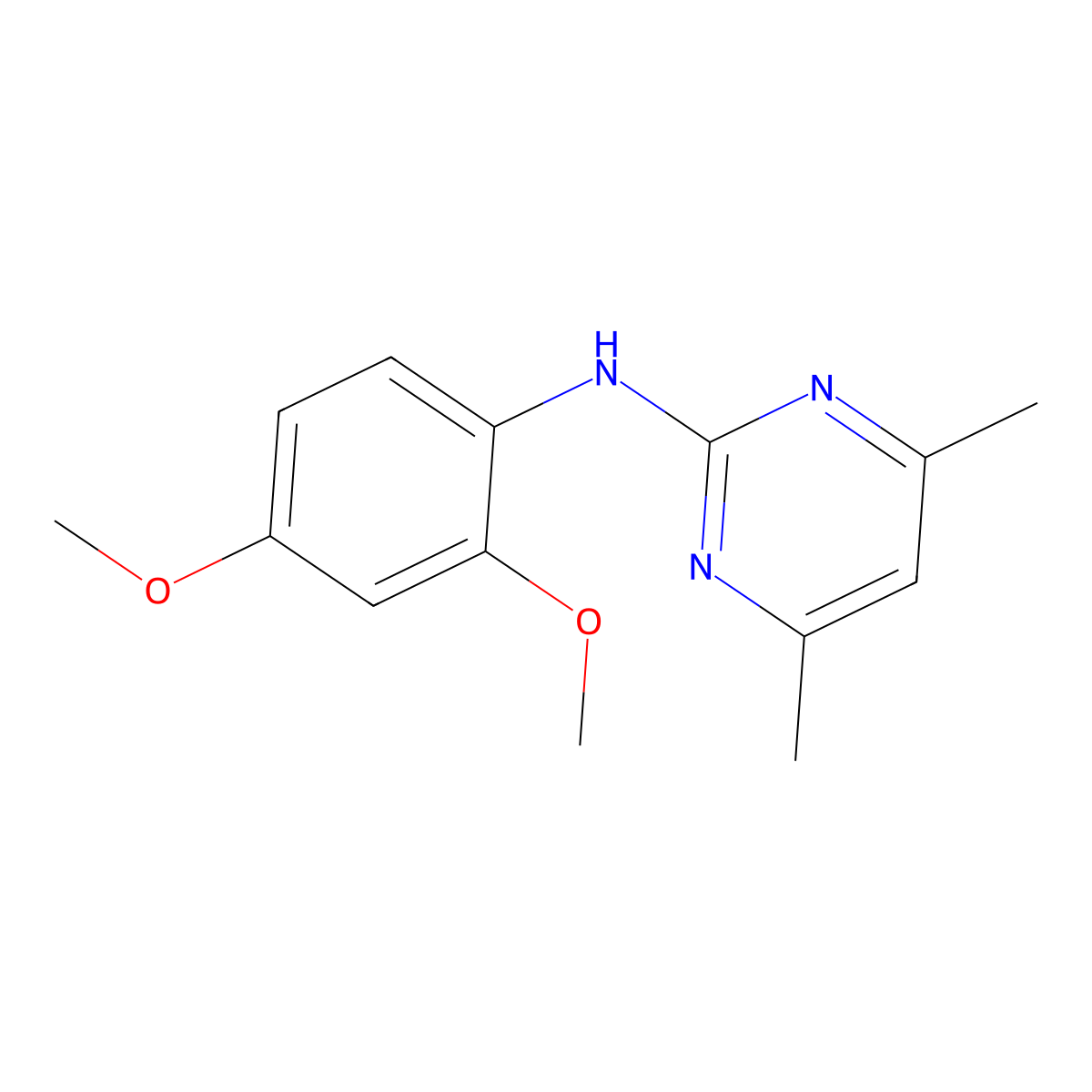 N-(2,4-Dimethoxyphenyl)-4,6-dimethyl-2-pyrimidinamine molecular structure, CAS 23951-86-2