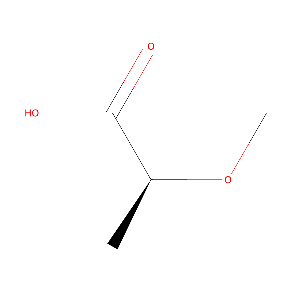 2-methoxypropanoic acid, (S)- molecular structure, CAS 23953-00-6
