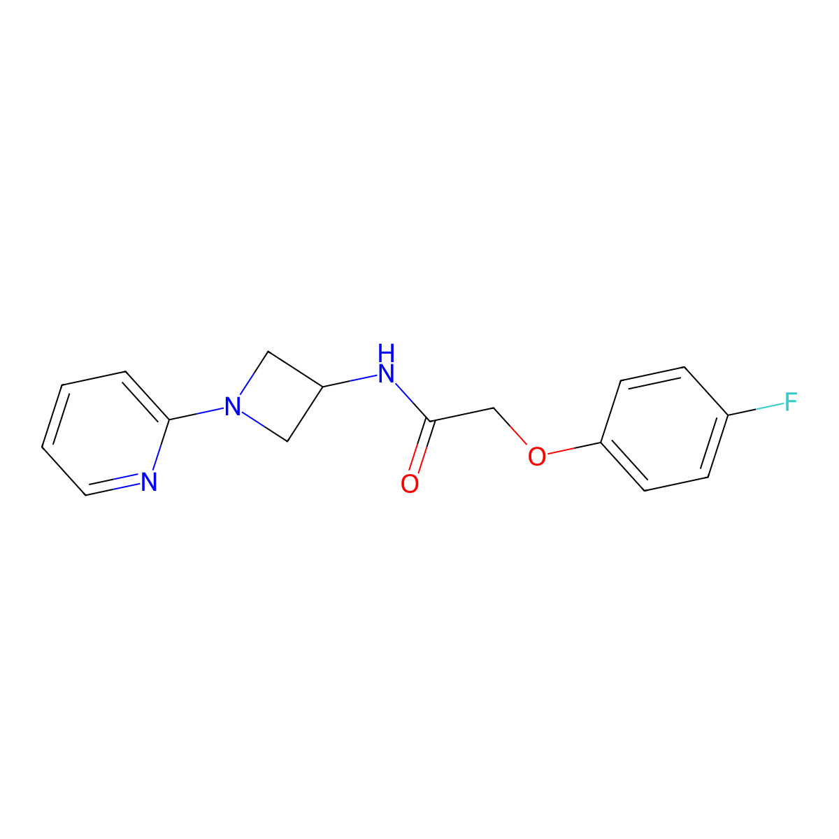 2-(4-fluorophenoxy)-N-[1-(pyridin-2-yl)azetidin-3-yl]acetamide molecular structure, CAS 2395427-86-6