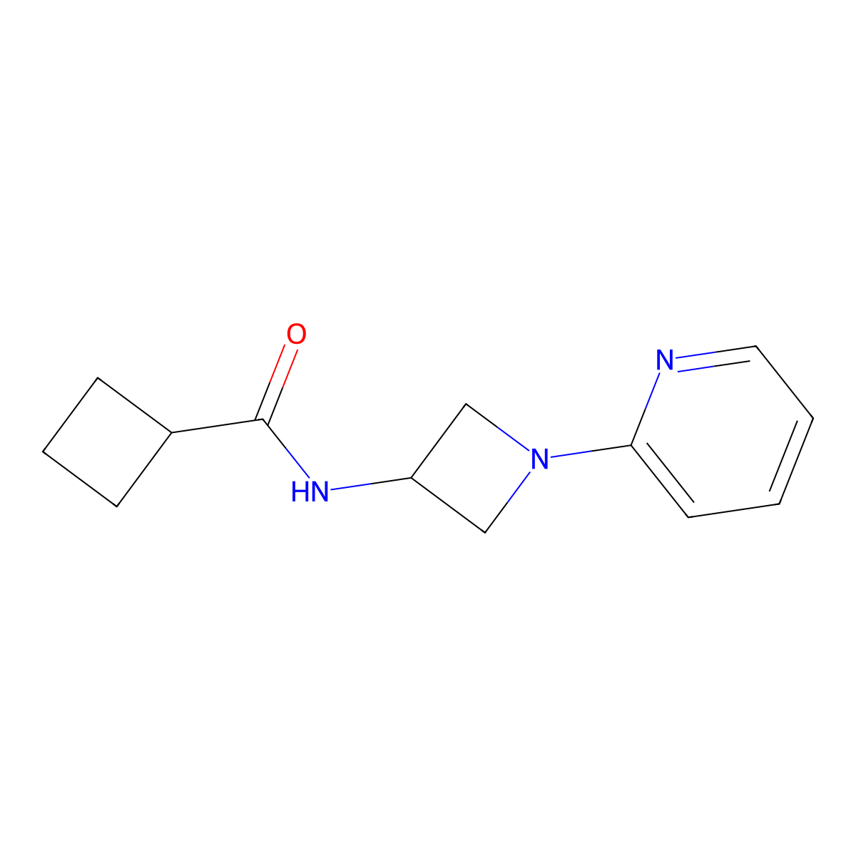 N-[1-(pyridin-2-yl)azetidin-3-yl]cyclobutanecarboxamide molecular structure, CAS 2395631-39-5