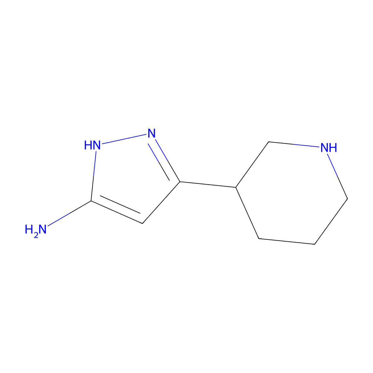 5-(Piperidin-3-yl)-1H-pyrazol-3-amine molecular structure, CAS 2395833-25-5