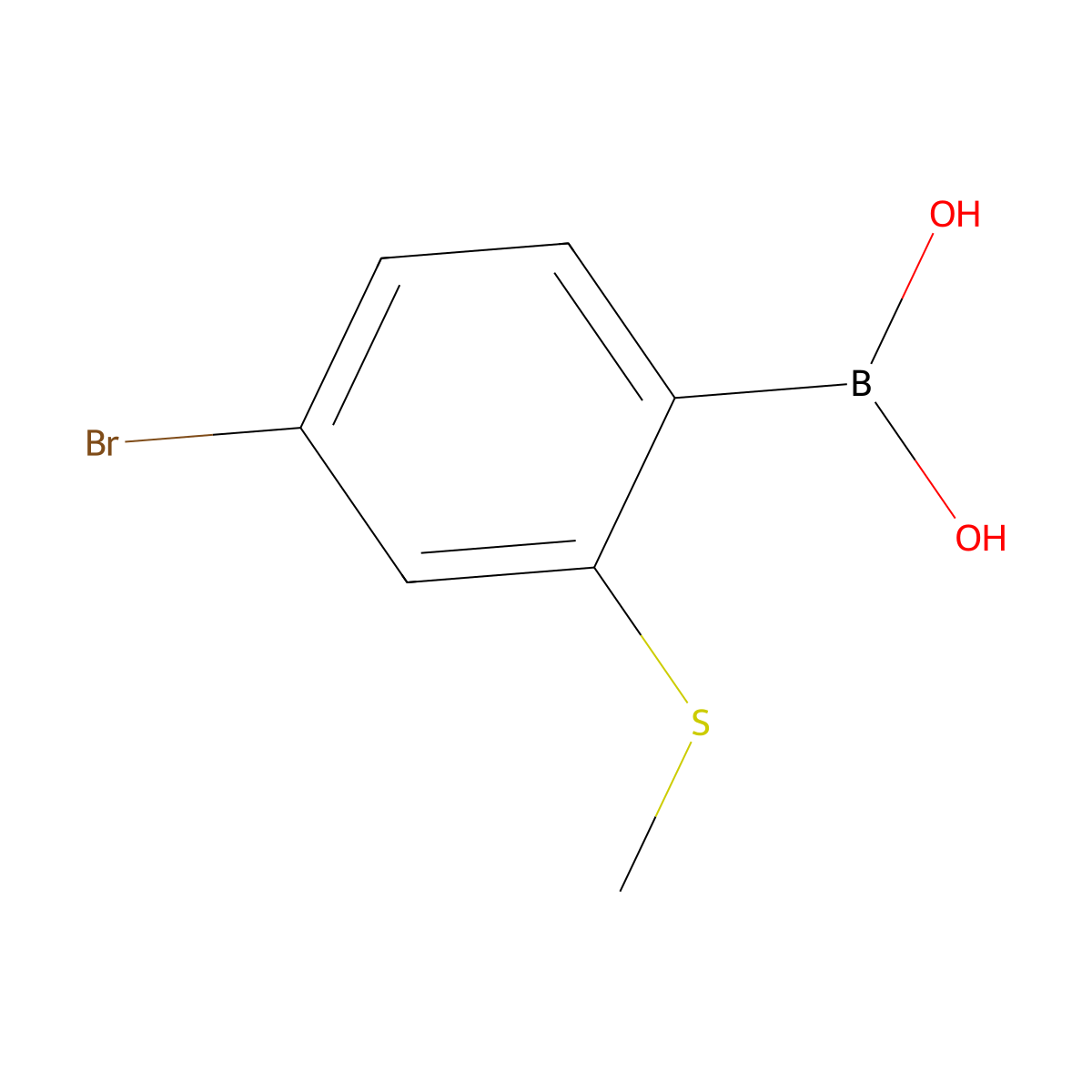 4-Bromo-2-(methylthio)phenylboronic acid molecular structure, CAS 2395901-49-0