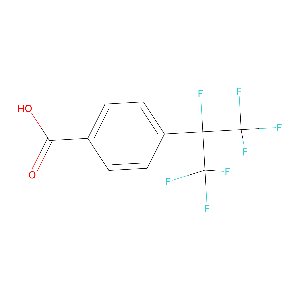 4-(Heptafluoropropan-2-yl)benzoic acid molecular structure, CAS 2396-21-6