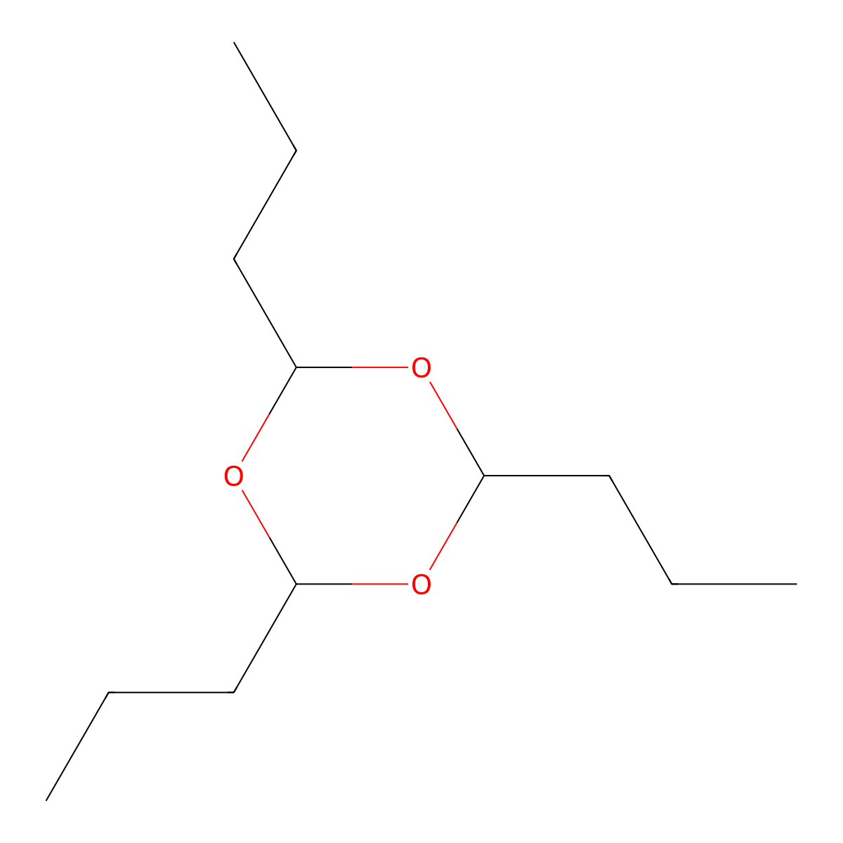 1,3,5-Trioxane, 2,4,6-tripropyl- molecular structure, CAS 2396-43-2