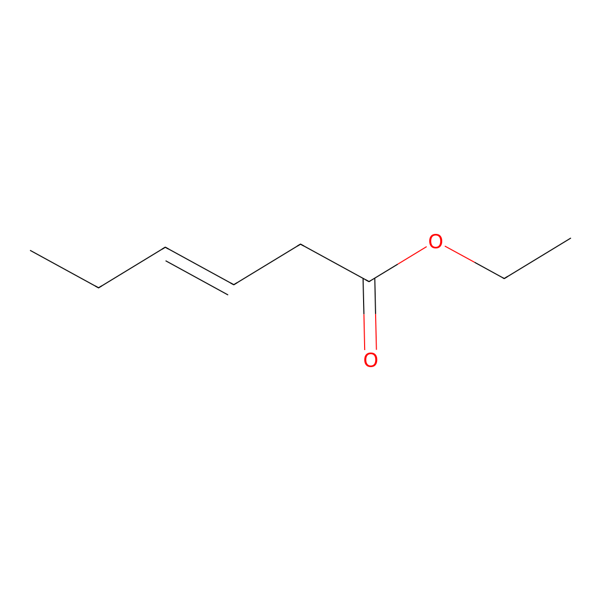 Ethyl 3-hexenoate molecular structure, CAS 2396-83-0