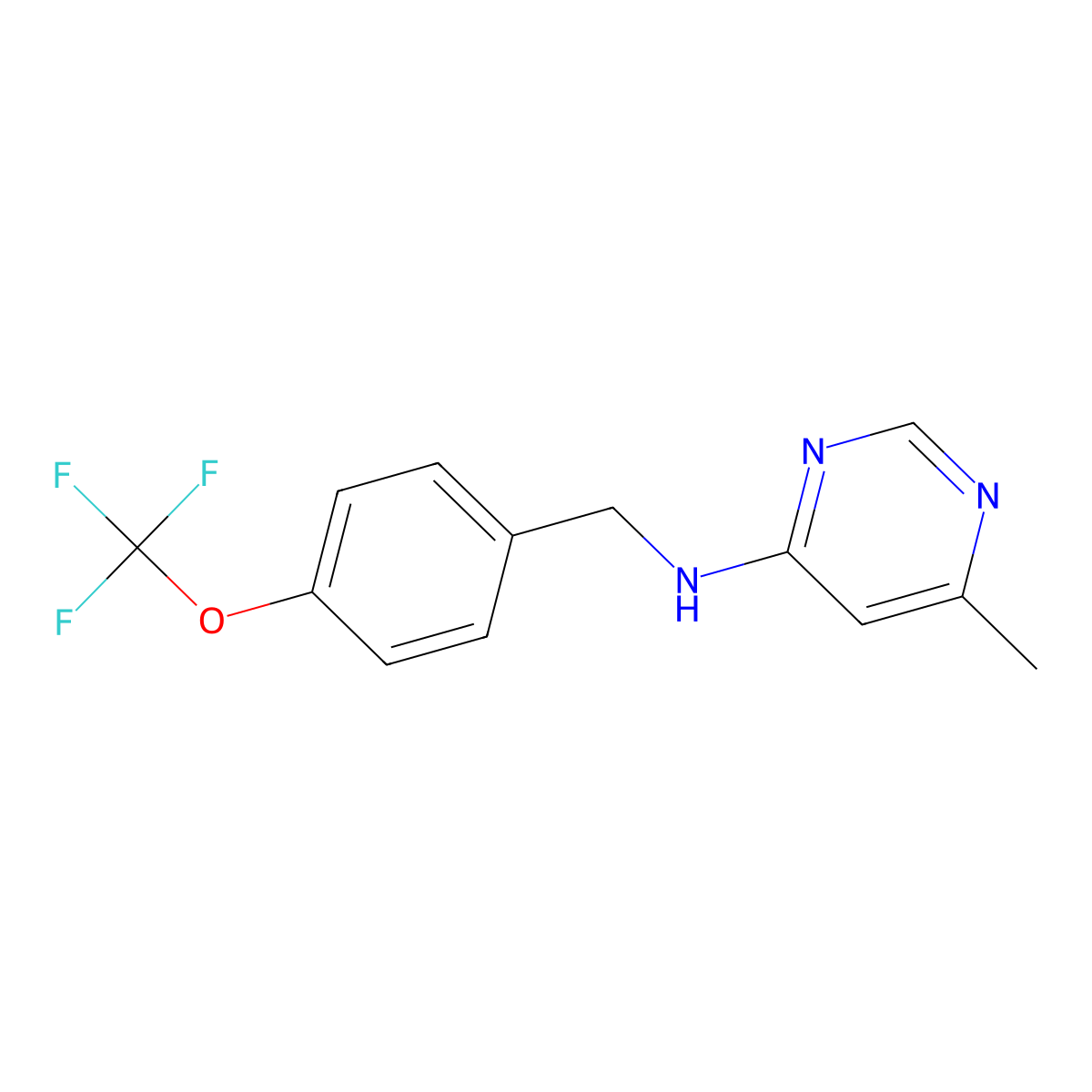 6-methyl-N-{[4-(trifluoromethoxy)phenyl]methyl}pyrimidin-4-amine molecular structure, CAS 2396059-70-2