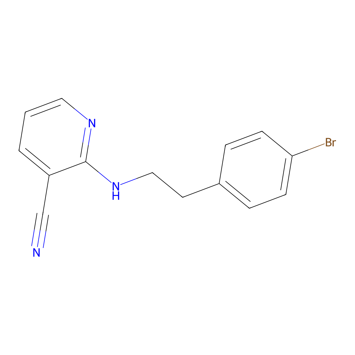 2-{[2-(4-Bromophenyl)ethyl]amino}pyridine-3-carbonitrile molecular structure, CAS 2396220-42-9