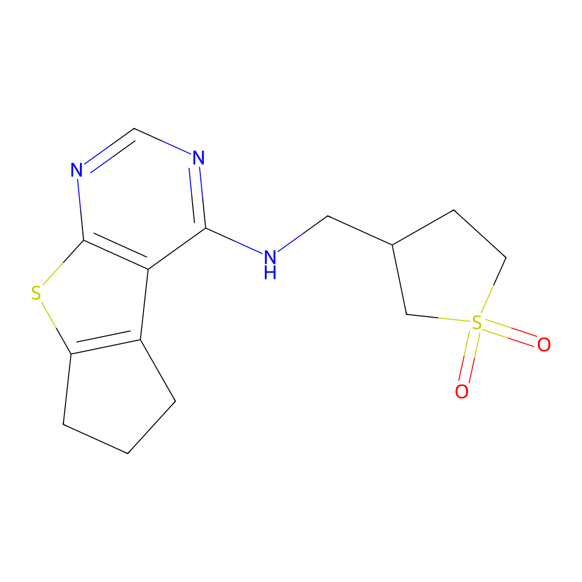 3-[({7-Thia-9,11-diazatricyclo[6.4.0.0(2),]dodeca-1(12),2(6),8,10-tetraen-12-yl}amino)methyl]-1lambda-thiolane-1,1-dione molecular structure, CAS 2396270-33-8