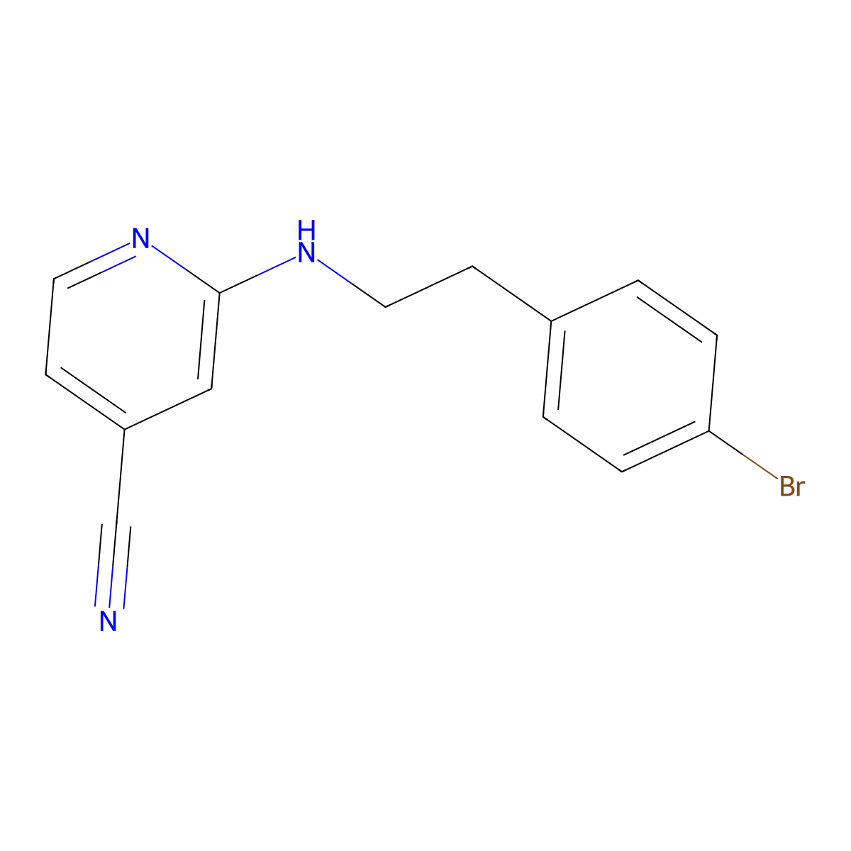 2-{[2-(4-Bromophenyl)ethyl]amino}pyridine-4-carbonitrile molecular structure, CAS 2396323-96-7