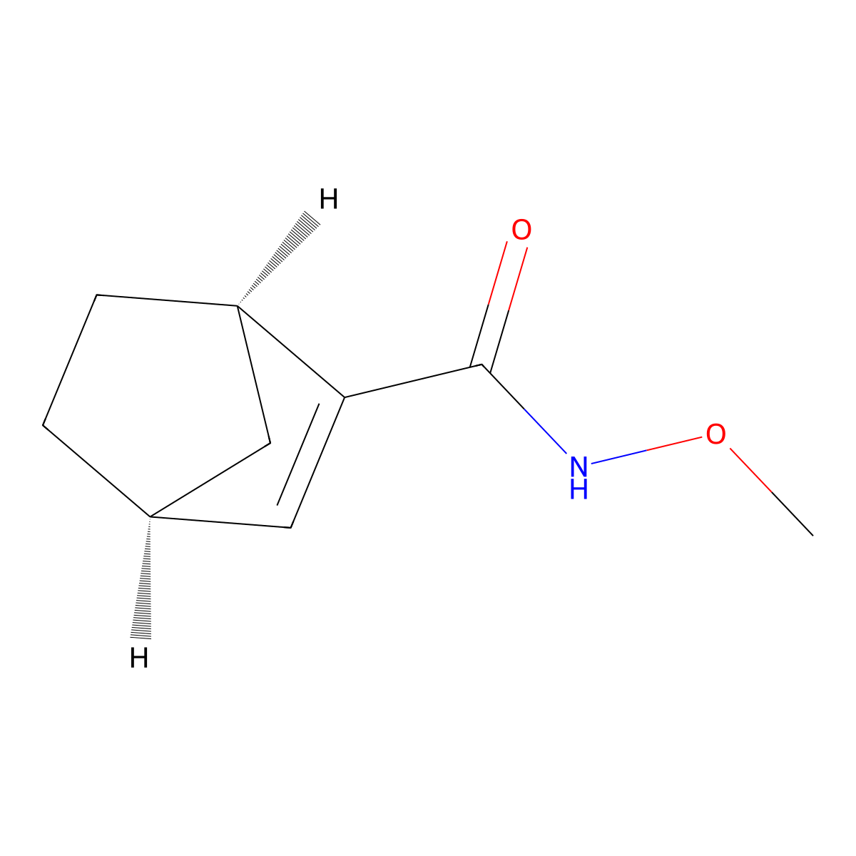 rel-(1R,4S)-N-Methoxybicyclo[2.2.1]hept-2-ene-2-carboxamide molecular structure, CAS 2396389-36-7
