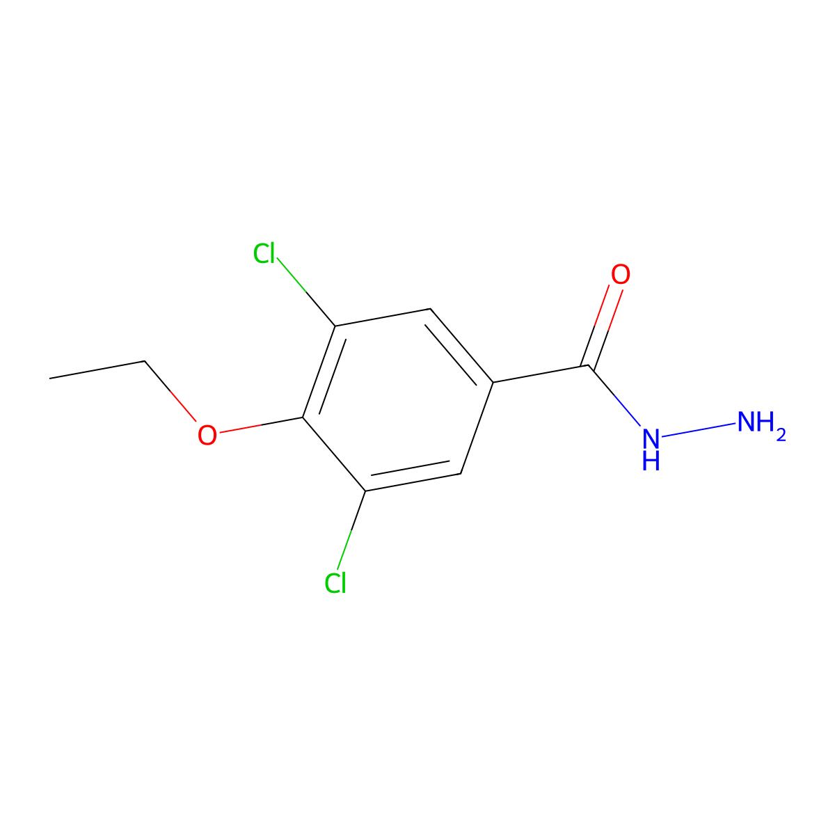 Benzoic acid, 3,5-dichloro-4-ethoxy-, hydrazide molecular structure, CAS 23964-31-0