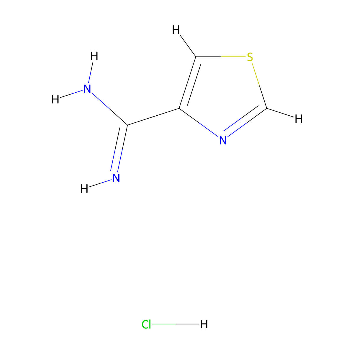 1,3-Thiazole-4-carboximidamide hydrochloride molecular structure, CAS 23964-52-5