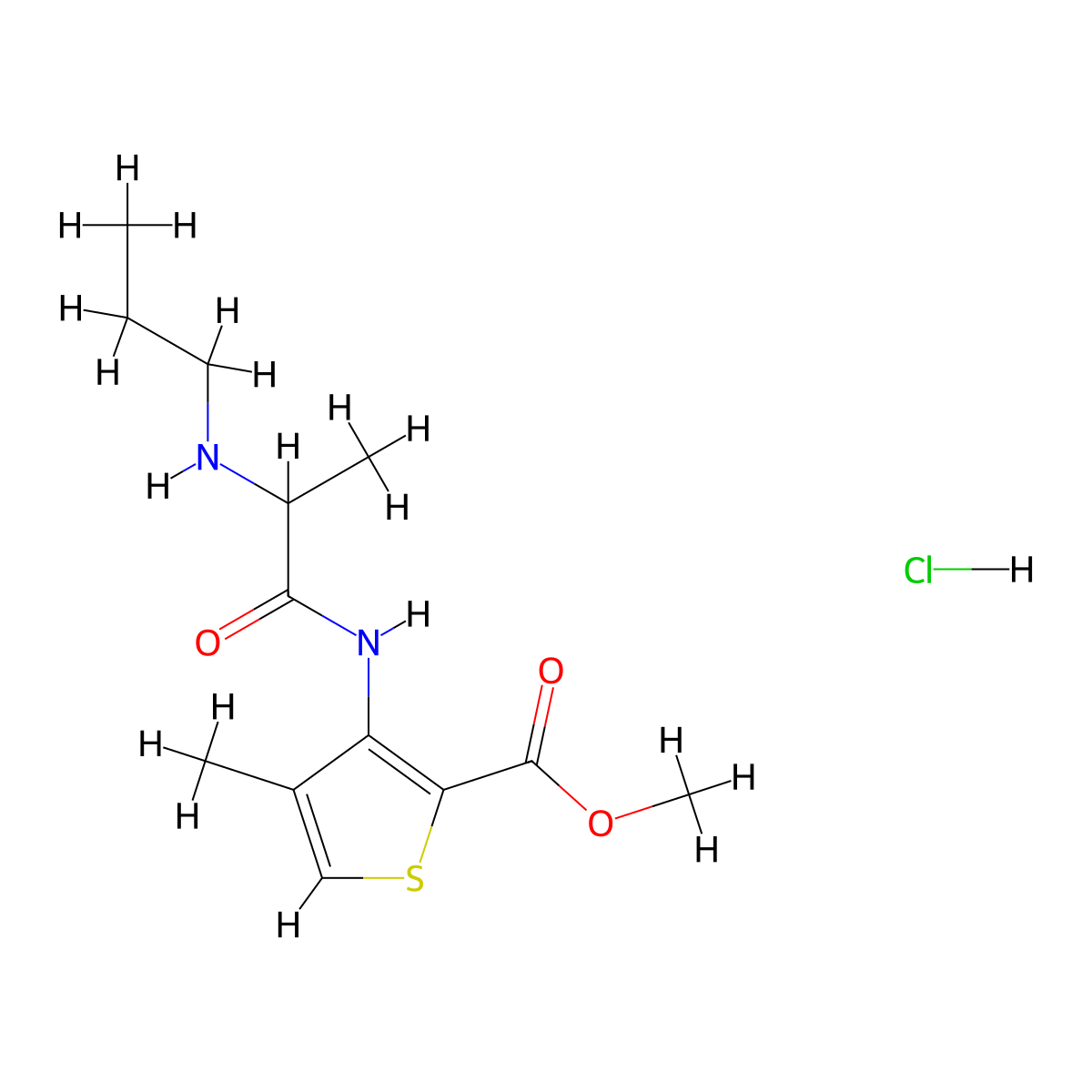 Articaine Hydrochloride molecular structure, CAS 23964-57-0