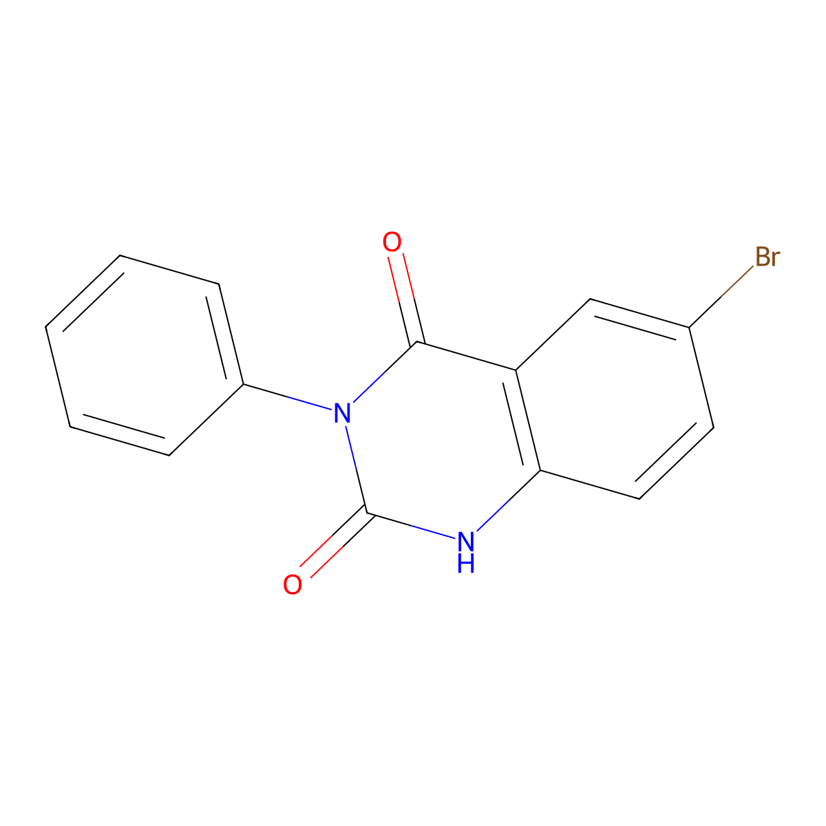6-Bromo-3-phenylquinazoline-2,4(1H,3H)-dione molecular structure, CAS 23965-11-9