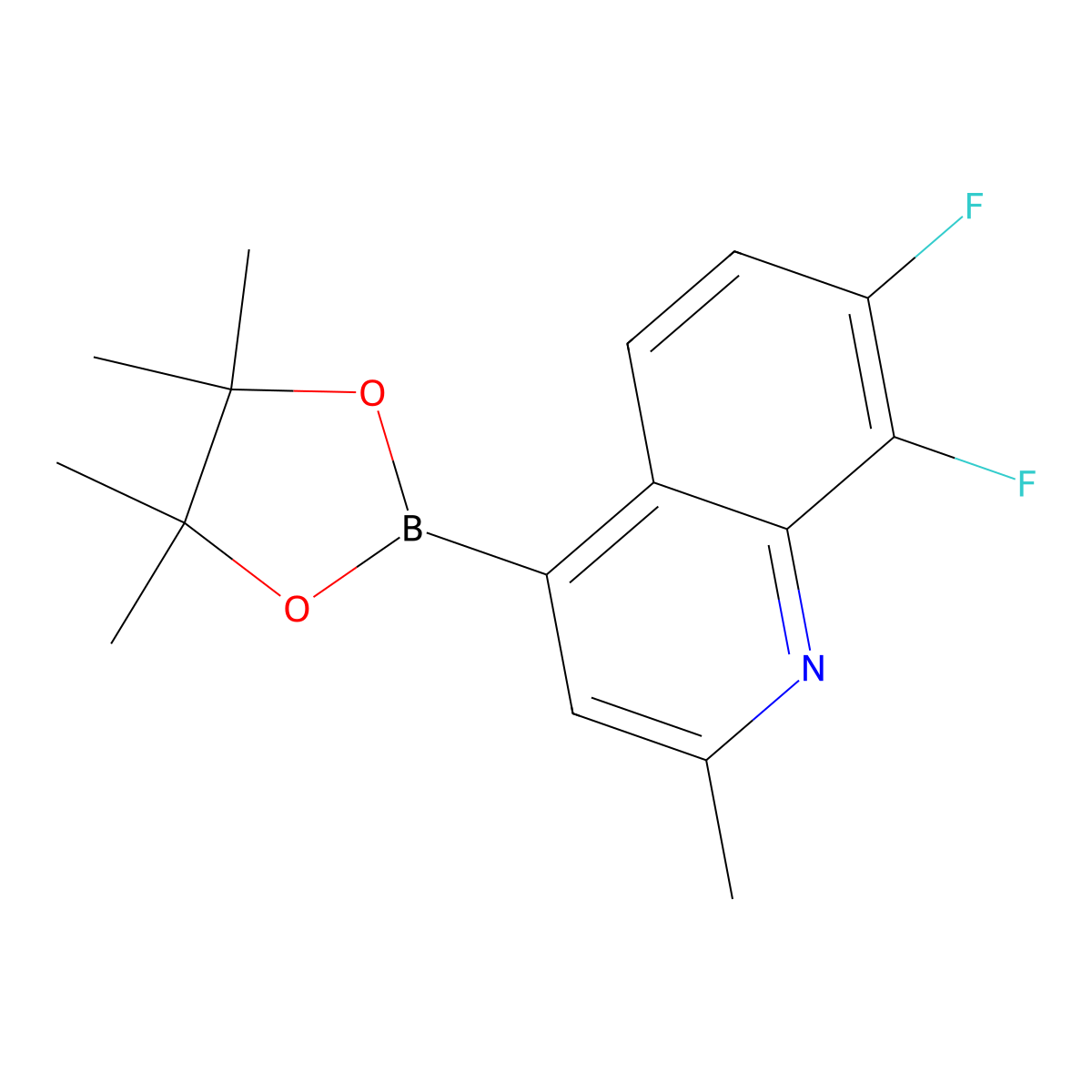 7,8-Difluoro-2-methyl-4-(4,4,5,5-tetramethyl-1,3,2-dioxaborolan-2-YL)quinoline molecular structure, CAS 2396529-66-9