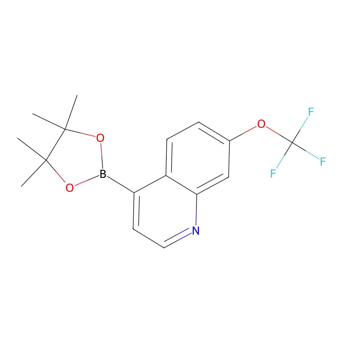 4-(4,4,5,5-Tetramethyl-1,3,2-dioxaborolan-2-YL)-7-(trifluoromethoxy)quinoline molecular structure, CAS 2396535-58-1