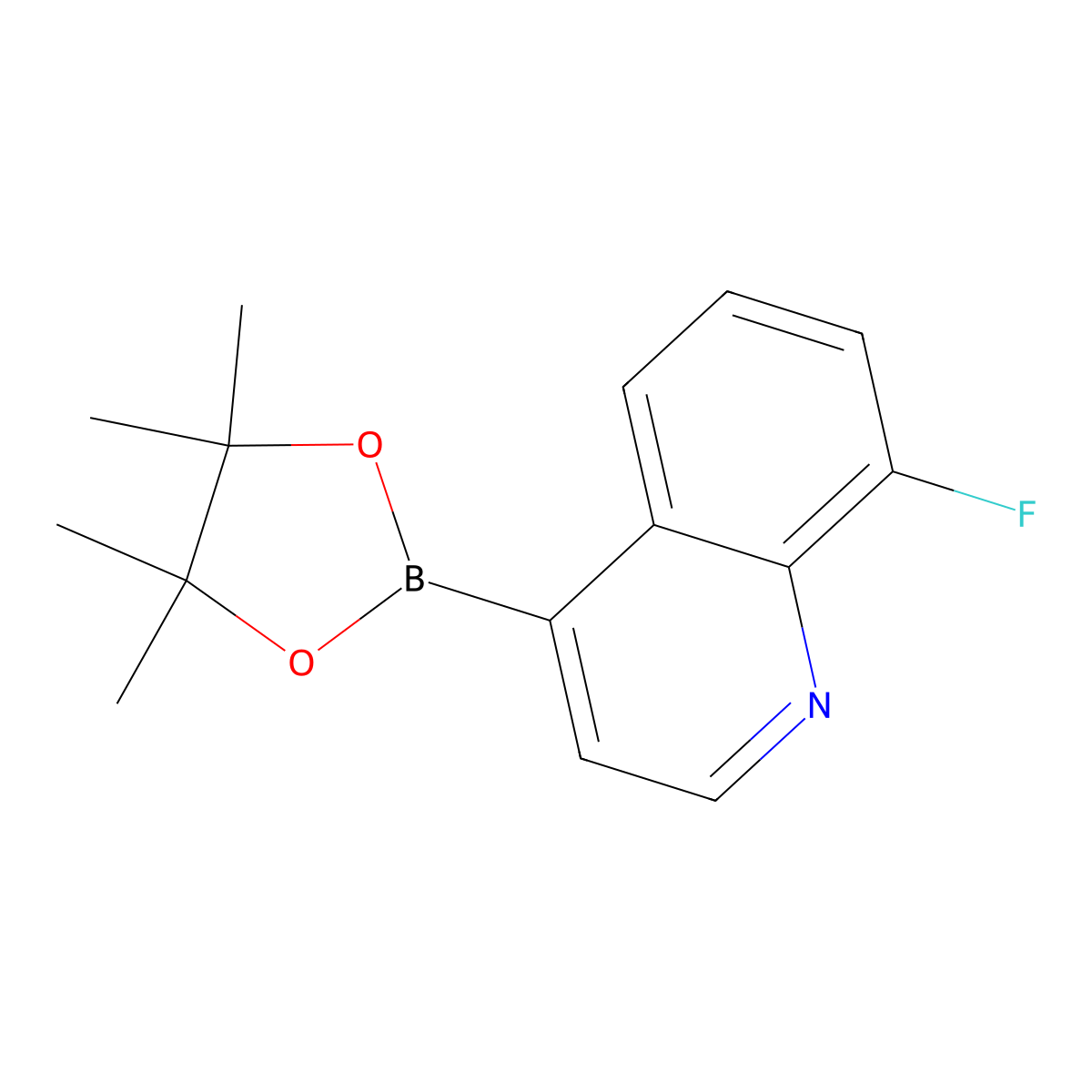 8-Fluoro-4-(4,4,5,5-tetramethyl-1,3,2-dioxaborolan-2-YL)quinoline molecular structure, CAS 2396535-59-2