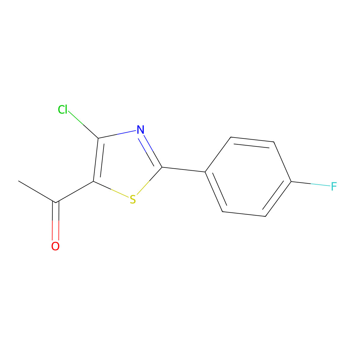 1-[4-Chloro-2-(4-fluorophenyl)-1,3-thiazol-5-yl]ethan-1-one molecular structure, CAS 2396580-15-5