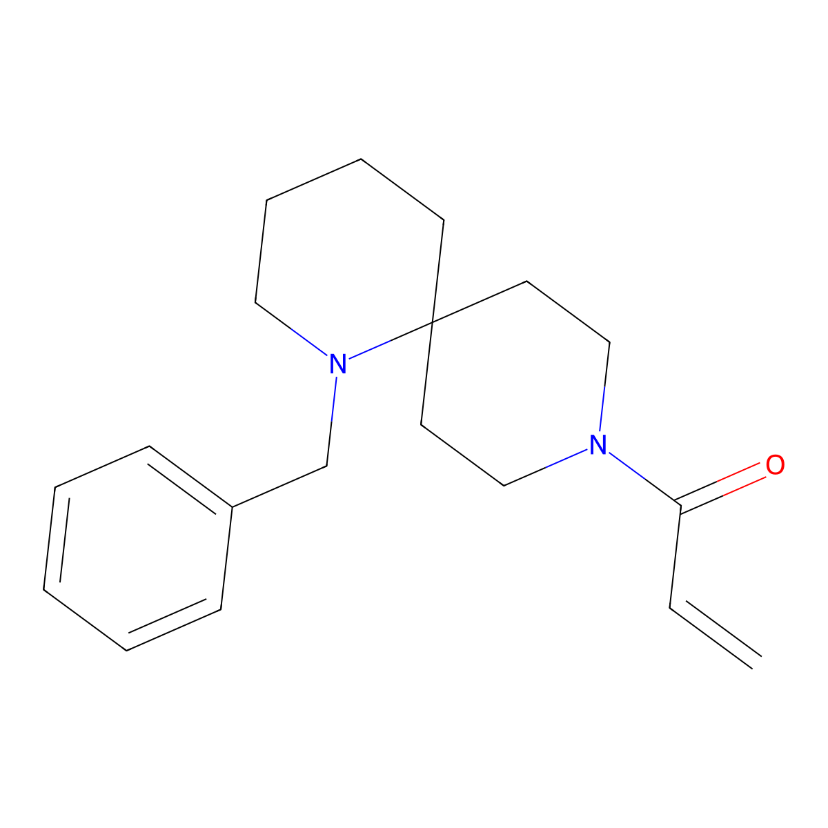 1-{1-Benzyl-1,9-diazaspiro[5.5]undecan-9-yl}prop-2-en-1-one molecular structure, CAS 2396580-17-7