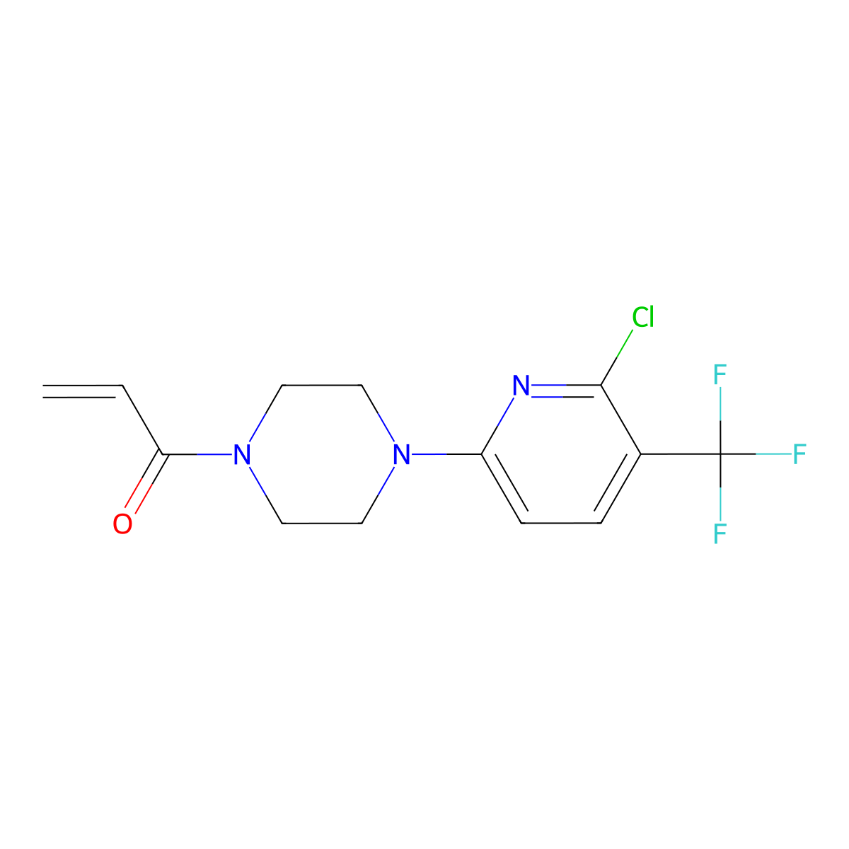 1-{4-[6-Chloro-5-(trifluoromethyl)pyridin-2-yl]piperazin-1-yl}prop-2-en-1-one molecular structure, CAS 2396580-18-8