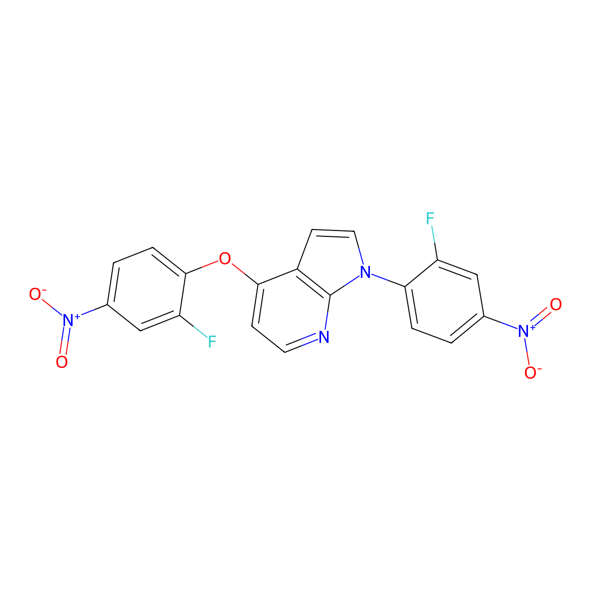 4-(2-Fluoro-4-nitrophenoxy)-1-(2-fluoro-4-nitrophenyl)pyrrolo[2,3-b]pyridine molecular structure, CAS 2396580-19-9