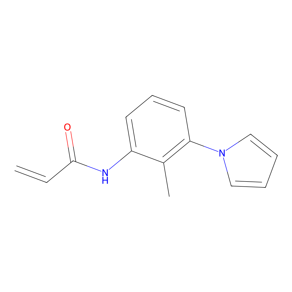 N-[2-methyl-3-(1H-pyrrol-1-yl)phenyl]prop-2-enamide molecular structure, CAS 2396580-20-2