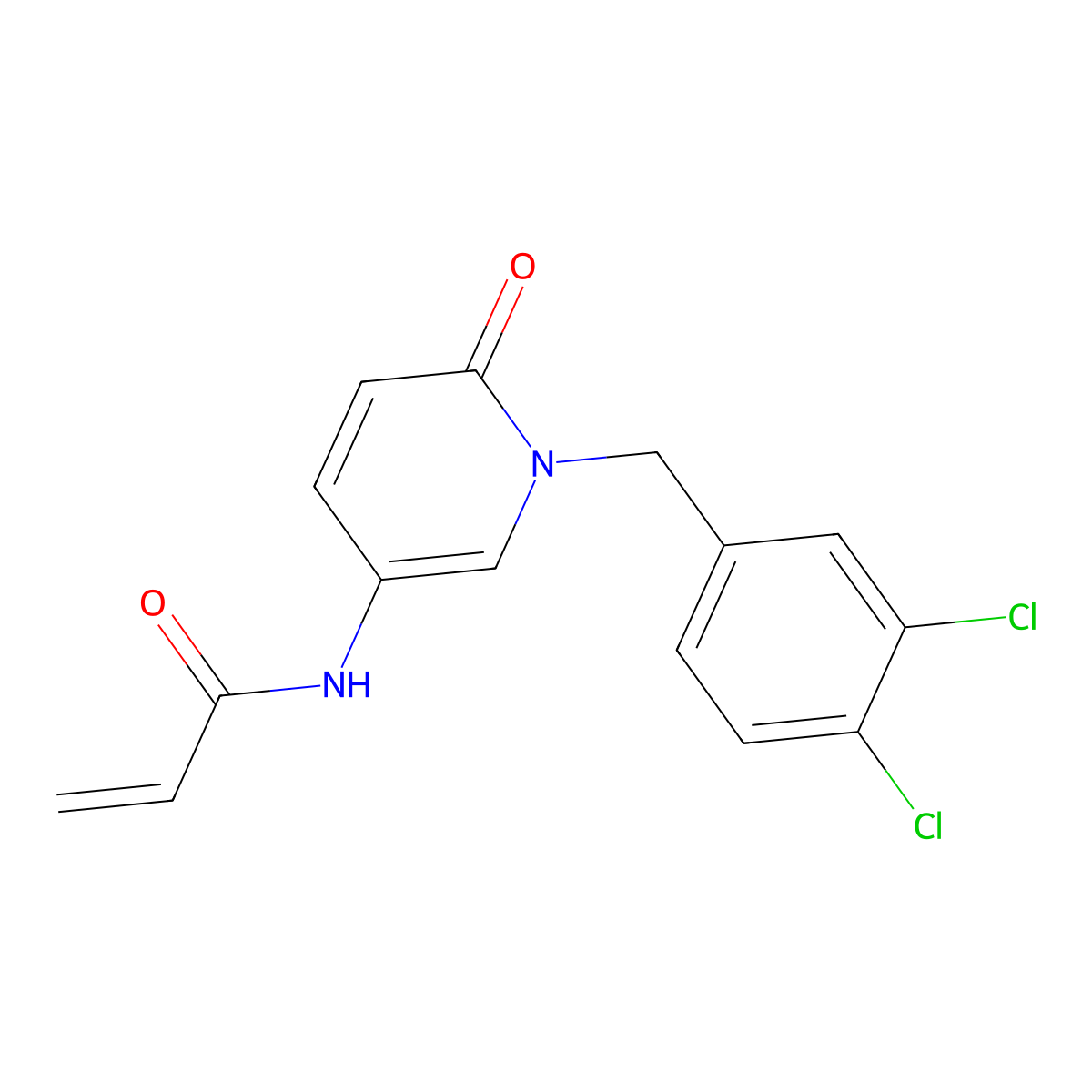 N-{1-[(3,4-dichlorophenyl)methyl]-6-oxo-1,6-dihydropyridin-3-yl}prop-2-enamide molecular structure, CAS 2396580-22-4