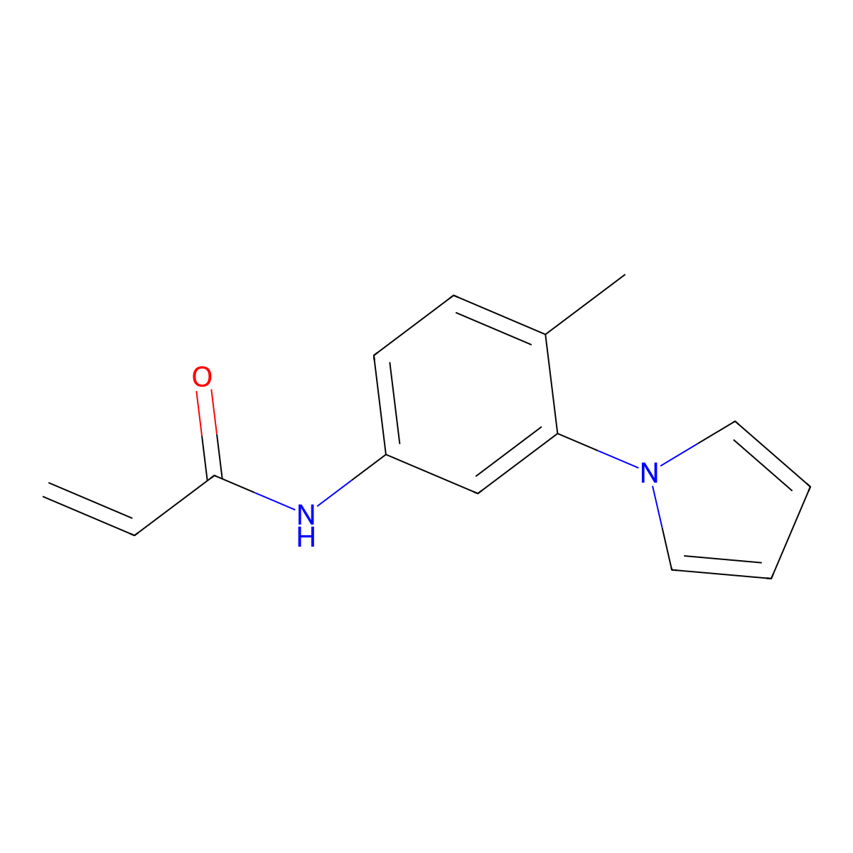 N-[4-methyl-3-(1H-pyrrol-1-yl)phenyl]prop-2-enamide molecular structure, CAS 2396580-23-5