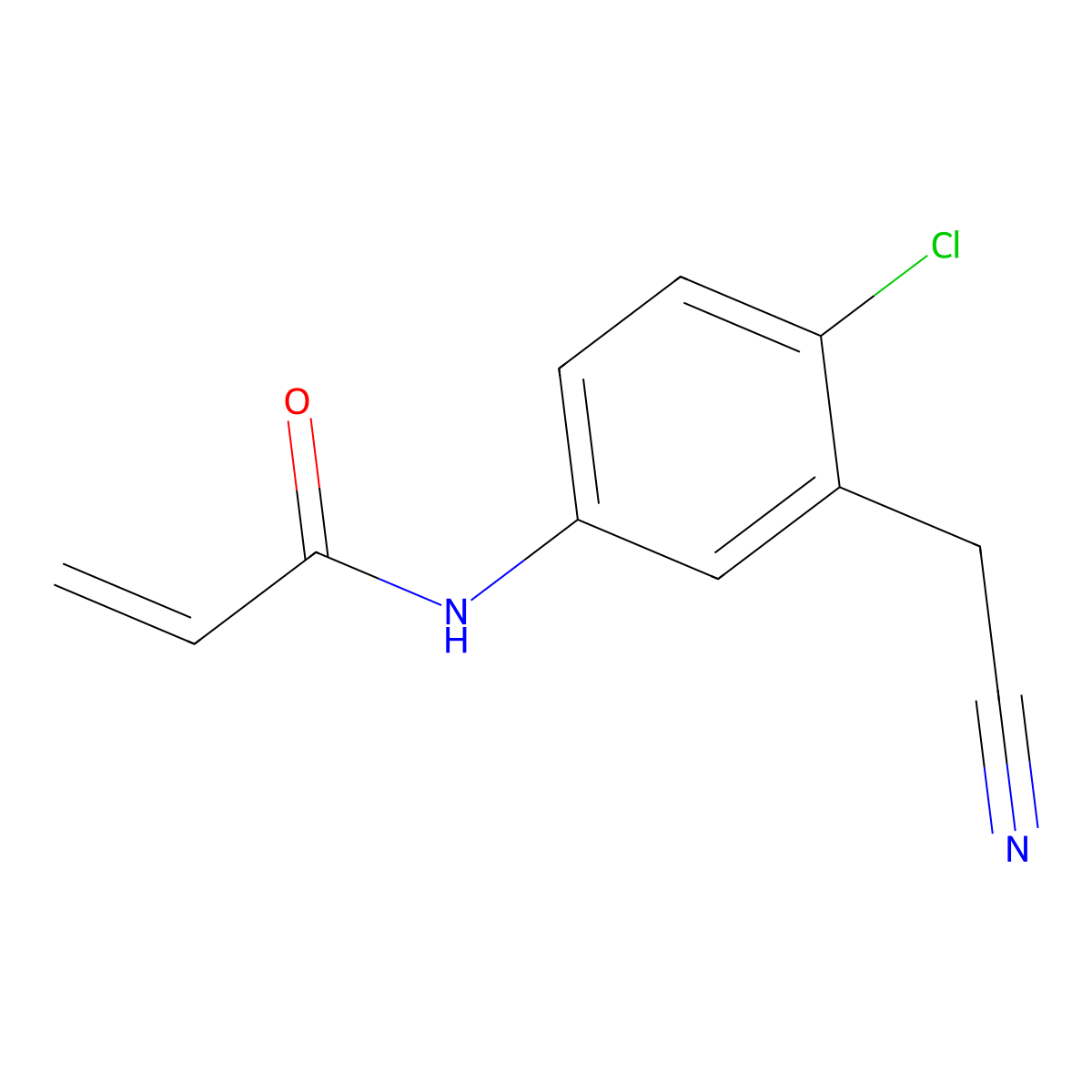 N-[4-chloro-3-(cyanomethyl)phenyl]prop-2-enamide molecular structure, CAS 2396580-24-6