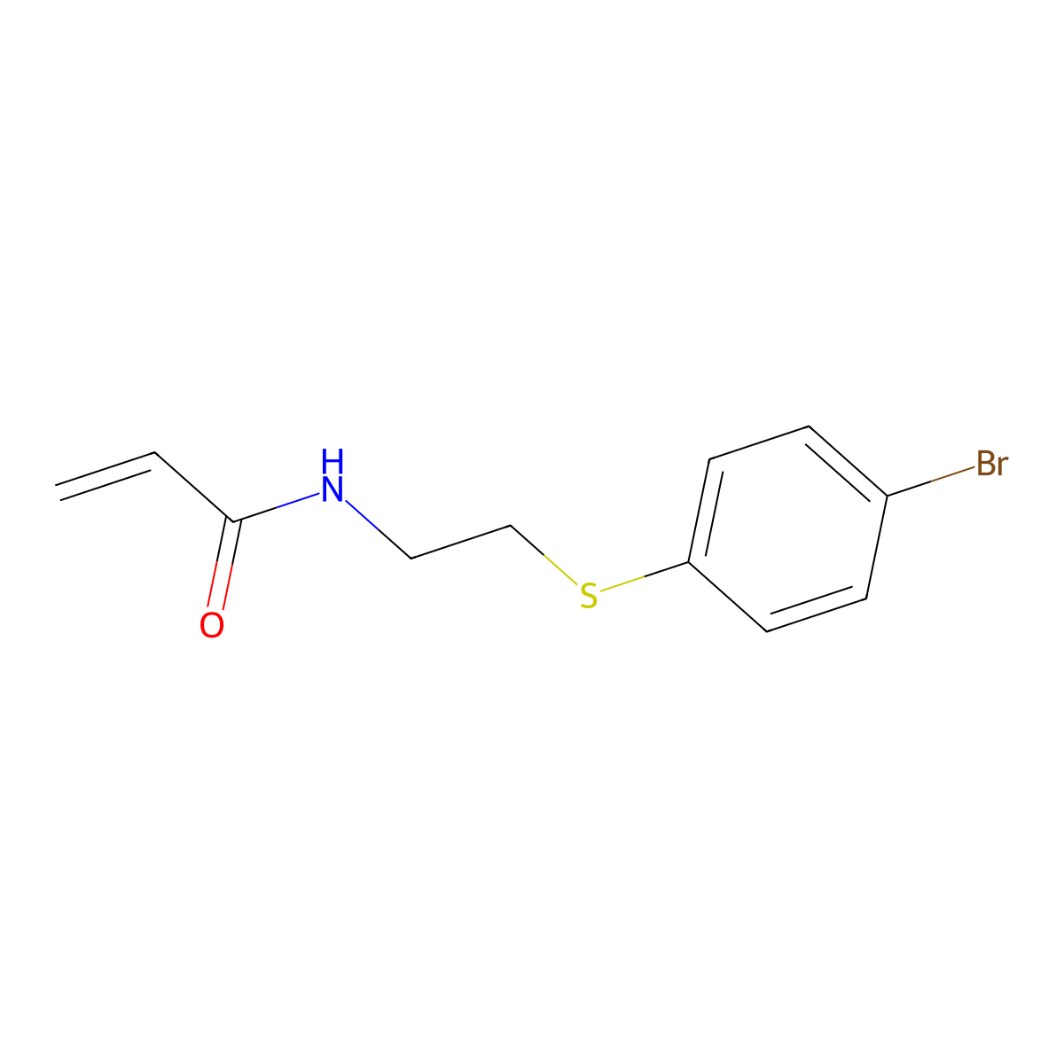 N-{2-[(4-bromophenyl)sulfanyl]ethyl}prop-2-enamide molecular structure, CAS 2396580-26-8
