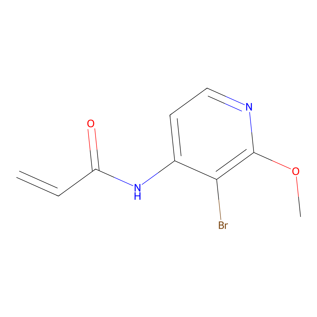 N-(3-bromo-2-methoxypyridin-4-yl)prop-2-enamide molecular structure, CAS 2396580-29-1