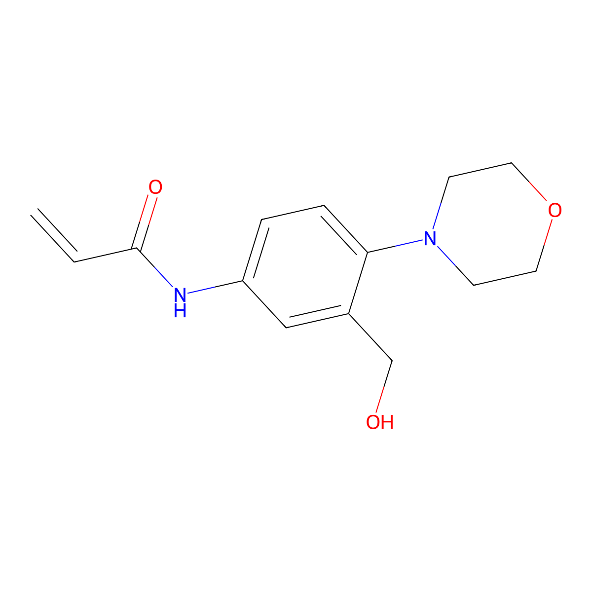 N-[3-(hydroxymethyl)-4-(morpholin-4-yl)phenyl]prop-2-enamide molecular structure, CAS 2396580-31-5