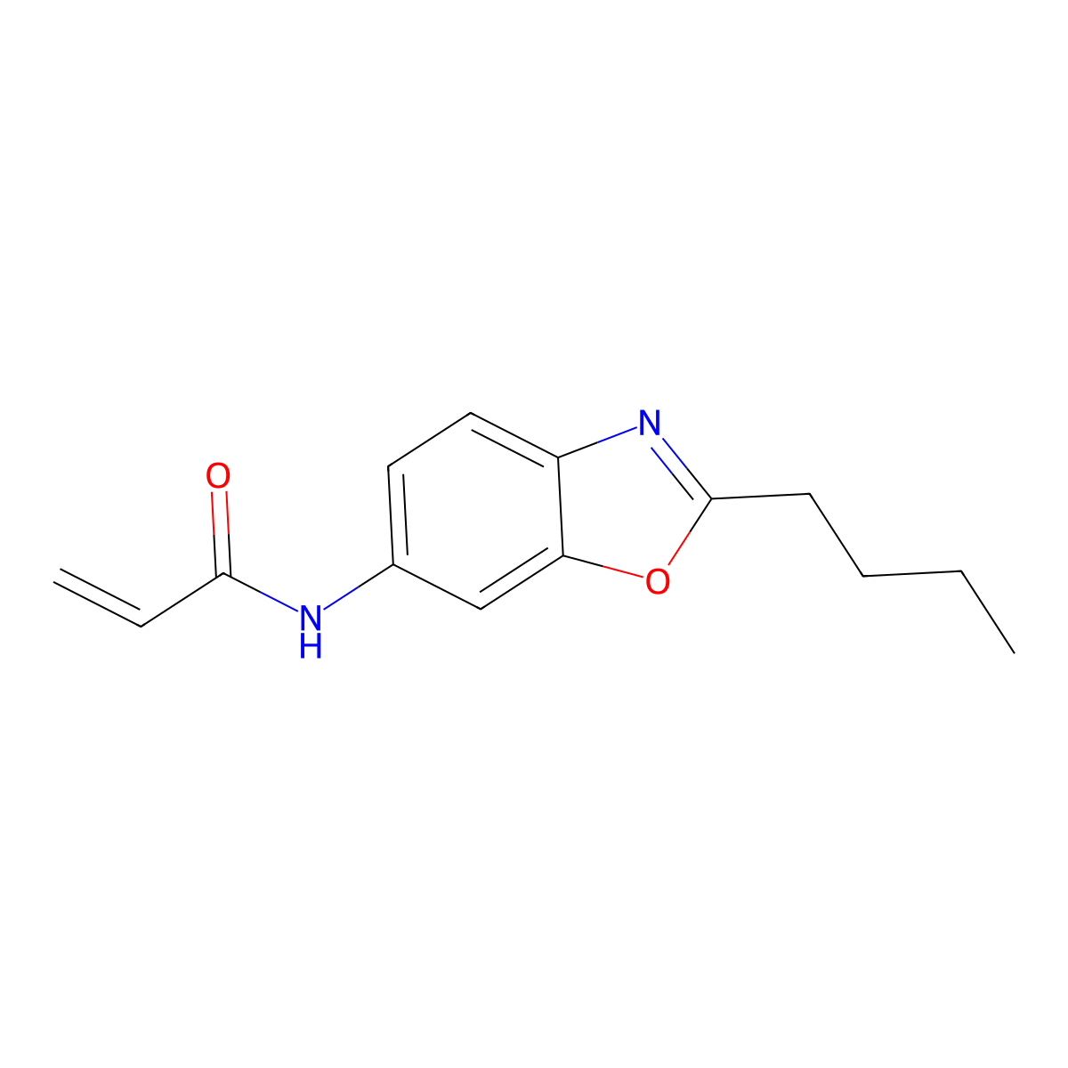 N-(2-butyl-1,3-benzoxazol-6-yl)prop-2-enamide molecular structure, CAS 2396580-32-6