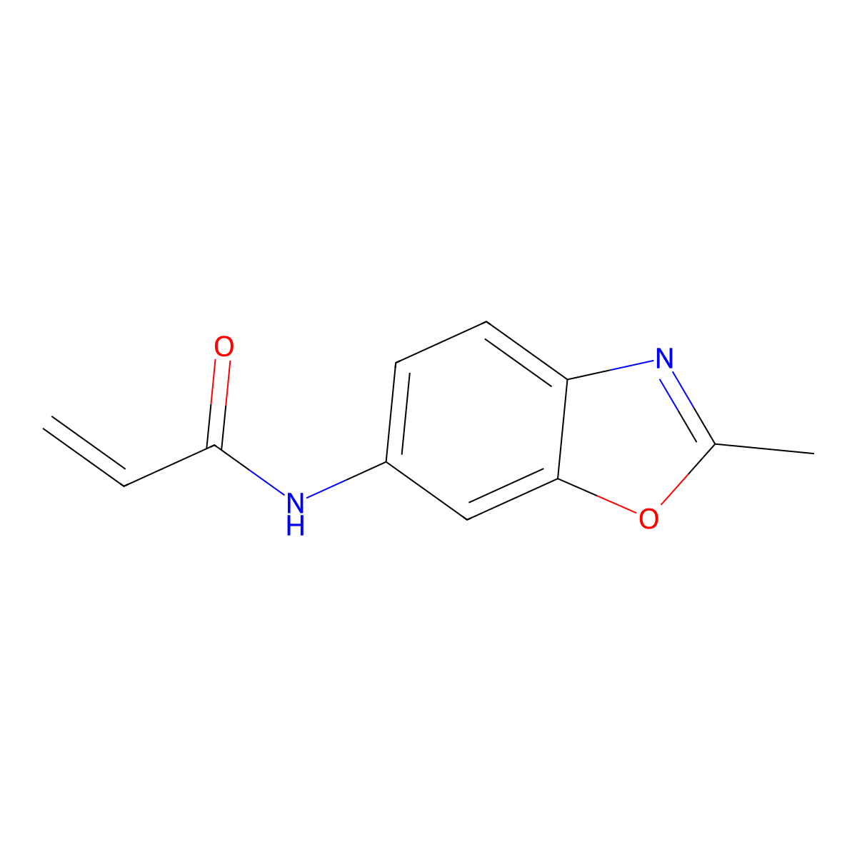 N-(2-methyl-1,3-benzoxazol-6-yl)prop-2-enamide molecular structure, CAS 2396580-37-1
