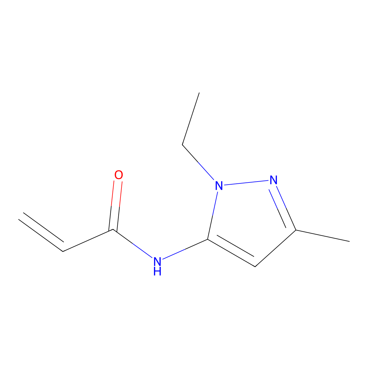 N-(2-ethyl-5-methylpyrazol-3-yl)prop-2-enamide molecular structure, CAS 2396580-38-2