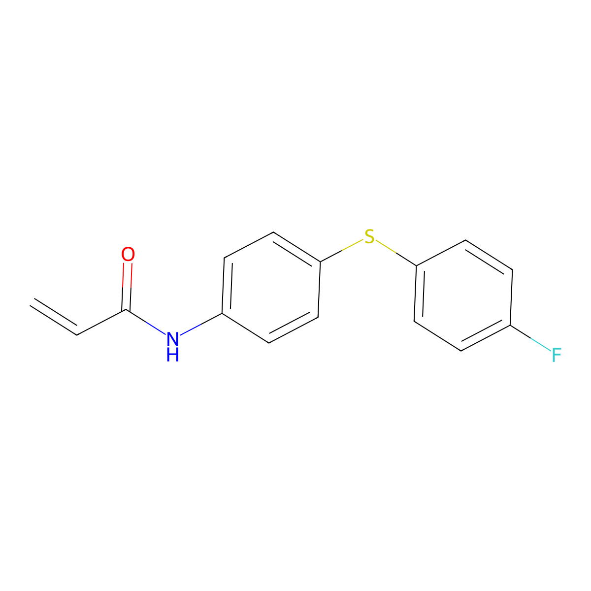 N-{4-[(4-fluorophenyl)sulfanyl]phenyl}prop-2-enamide molecular structure, CAS 2396580-39-3